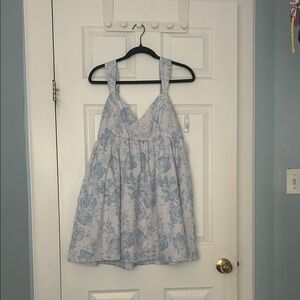 Floral Blue Mini Dress